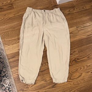 Zara Linen Blend Tan Pants Size L